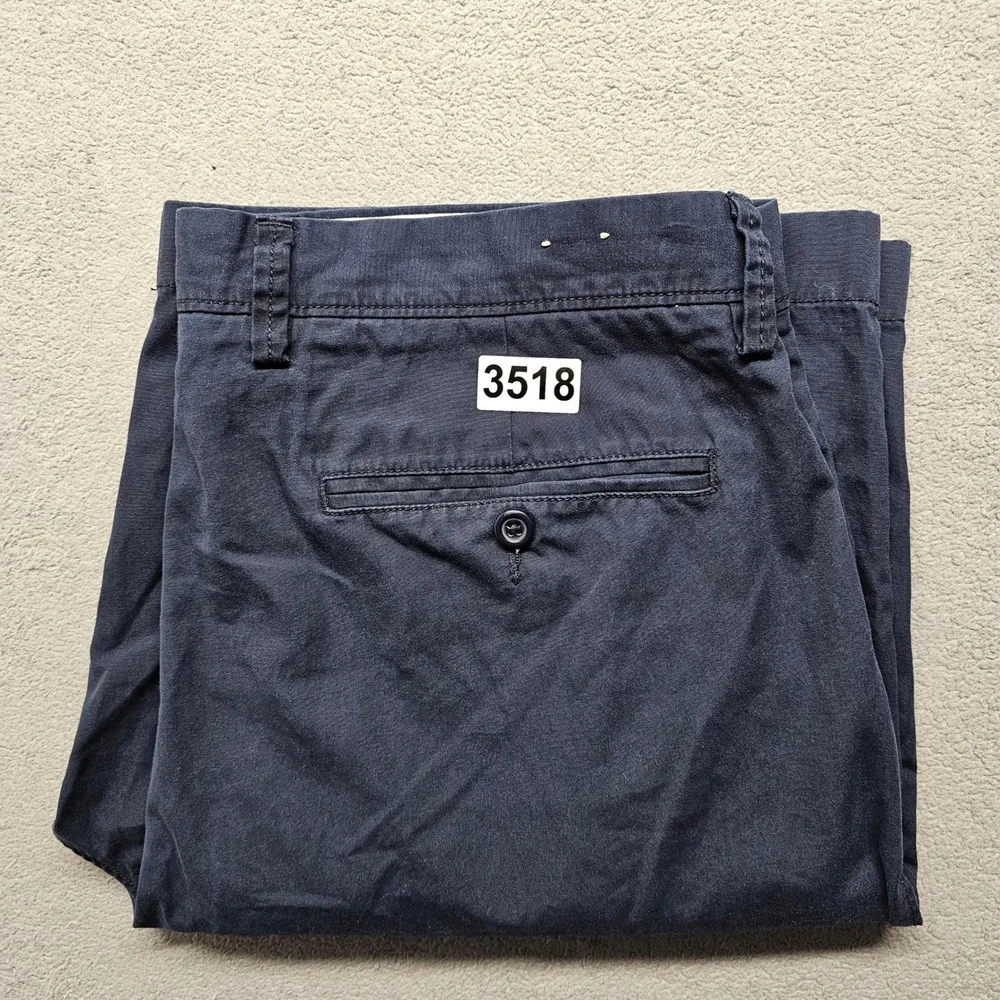 J.Crew Chino Shorts Men 35 Navy Regular Fit Flat Front Slash Pocket 10.5